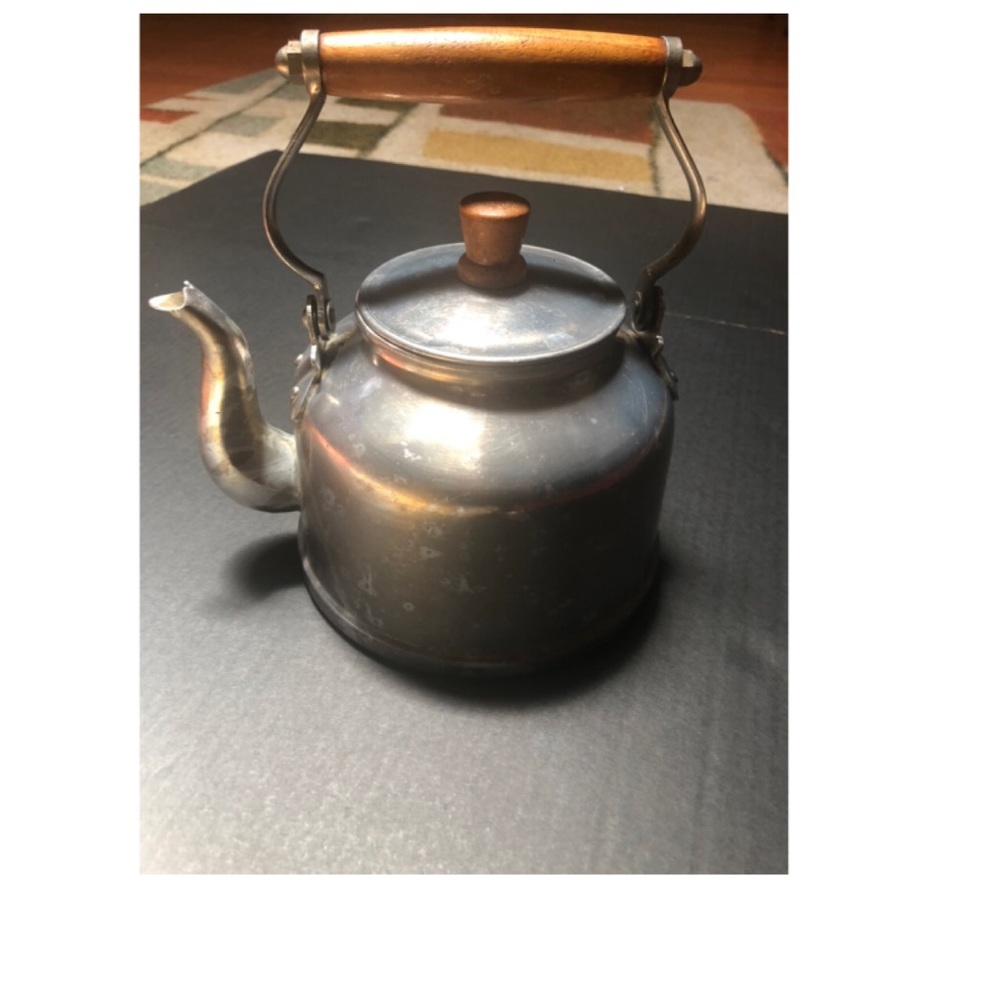Vintage Teapot with Wooden Handle Nice Collectible